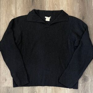 Italy 100% Cashmere Ribbed Collared Pullover Sweater Saverio Palatella Milan 46